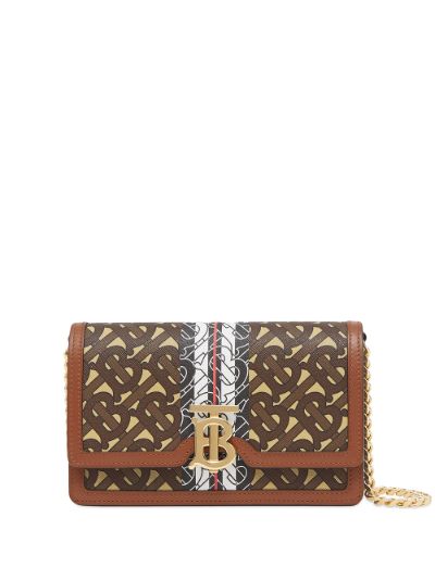 small monogram stripe wallet on chain | Burberry 