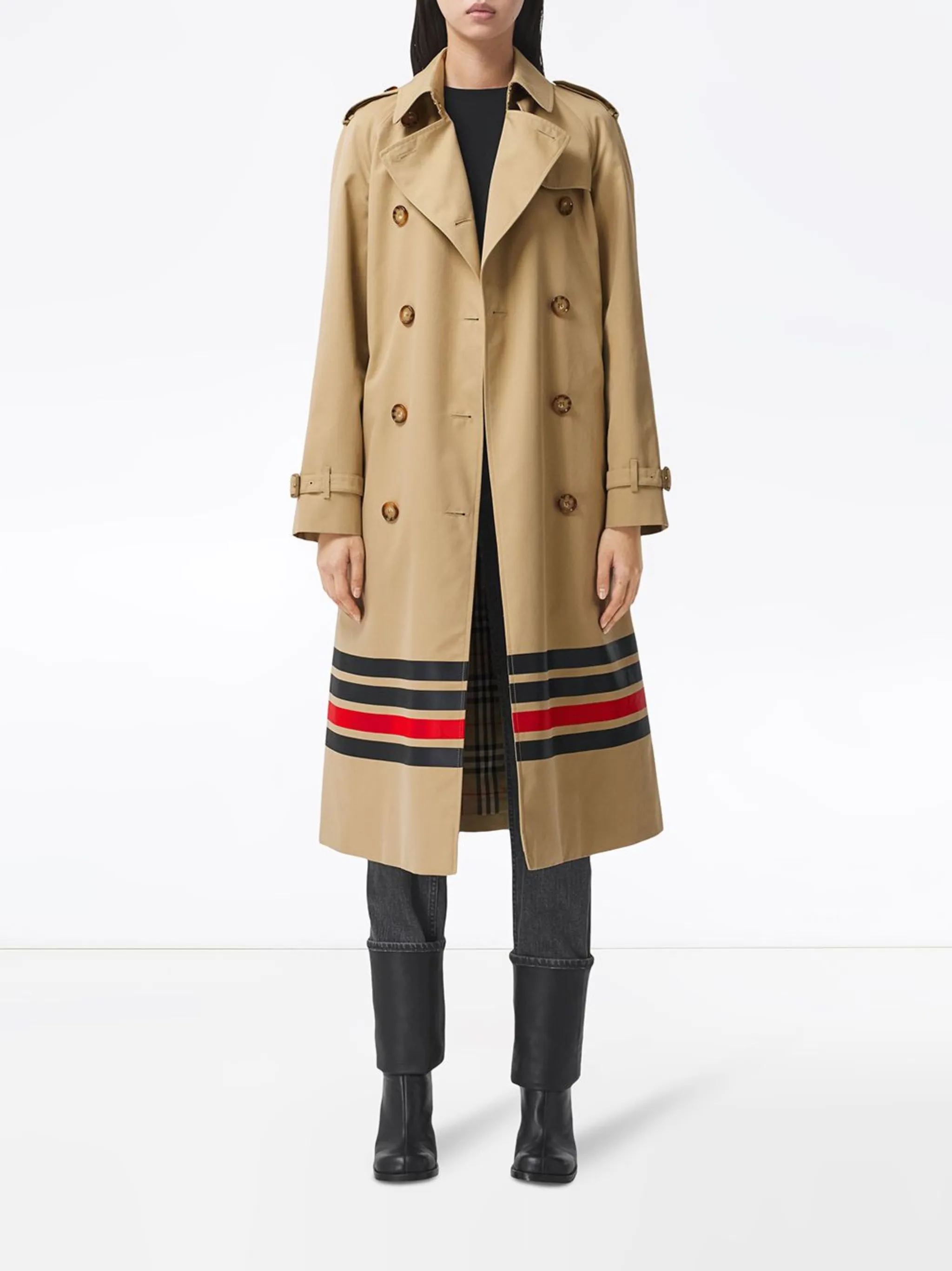 Burberry stripe detail gabardine trench coat Eraldo FR