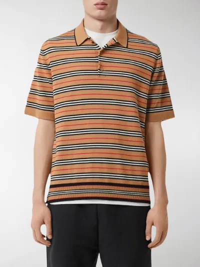 Burberry Stripe knit polo shirt yellow 