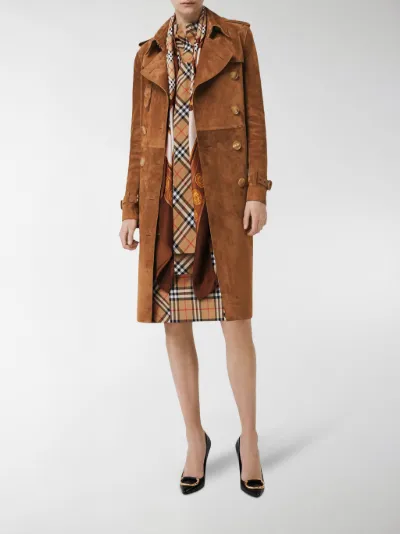 burberry suede trench coat
