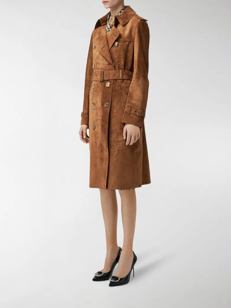 burberry suede trench