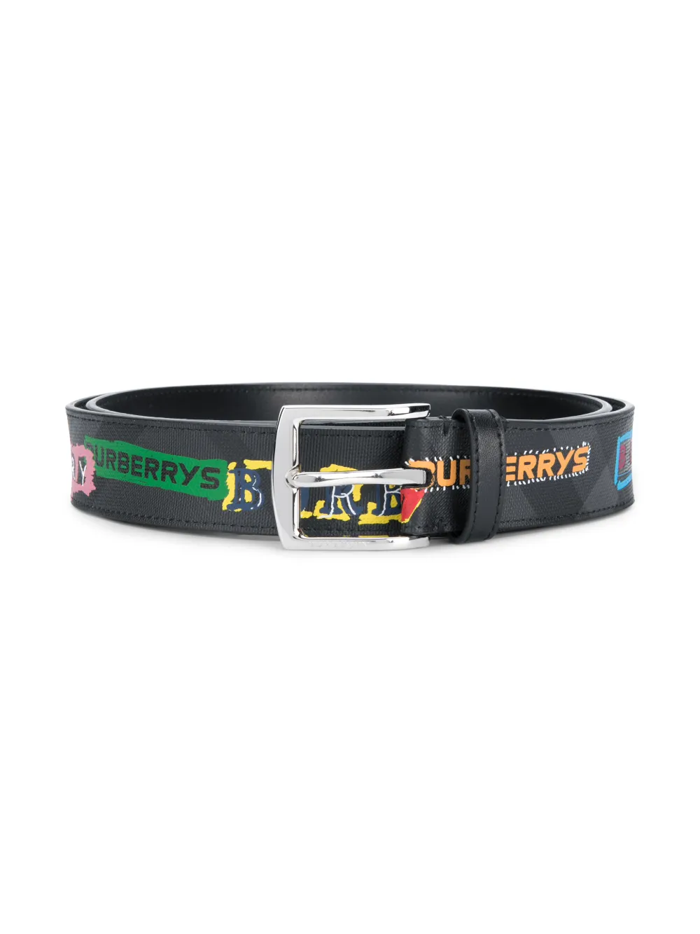 burberry tag print london check belt
