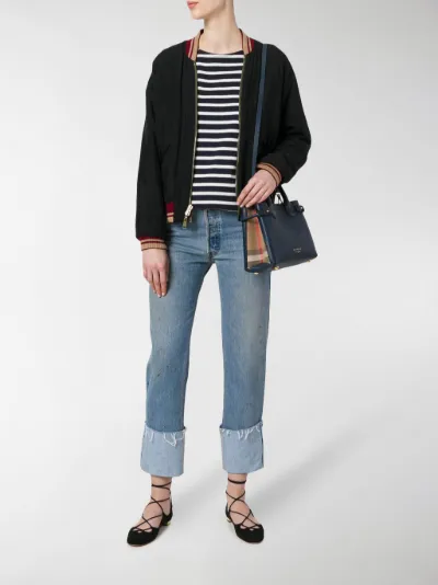 the small banner in leather and house check