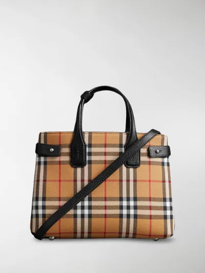 burberry check banner bag