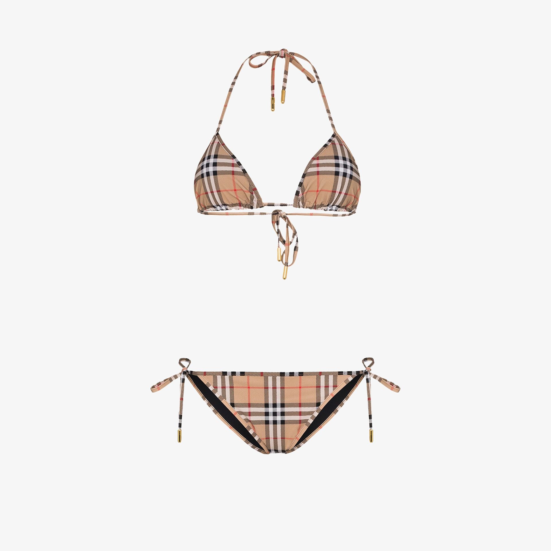 burberry vintage check triangle bikini