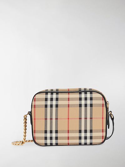 burberry vintage check cotton camera bag