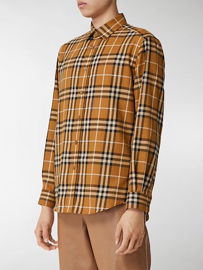 burberry vintage check cotton flannel shirt