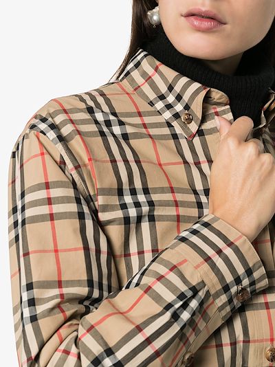 vintage check cotton flannel shirt