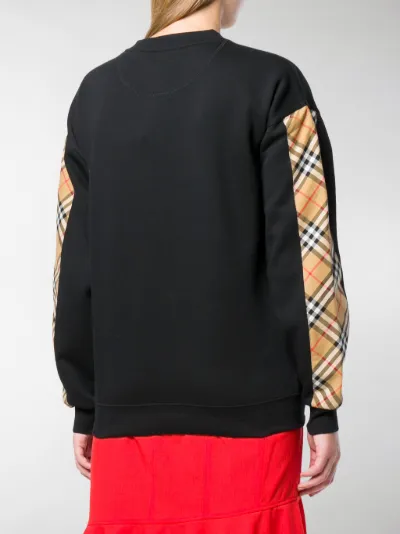 burberry check detail hoodie