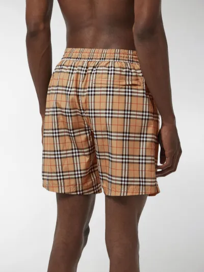 vintage check drawcord swim shorts