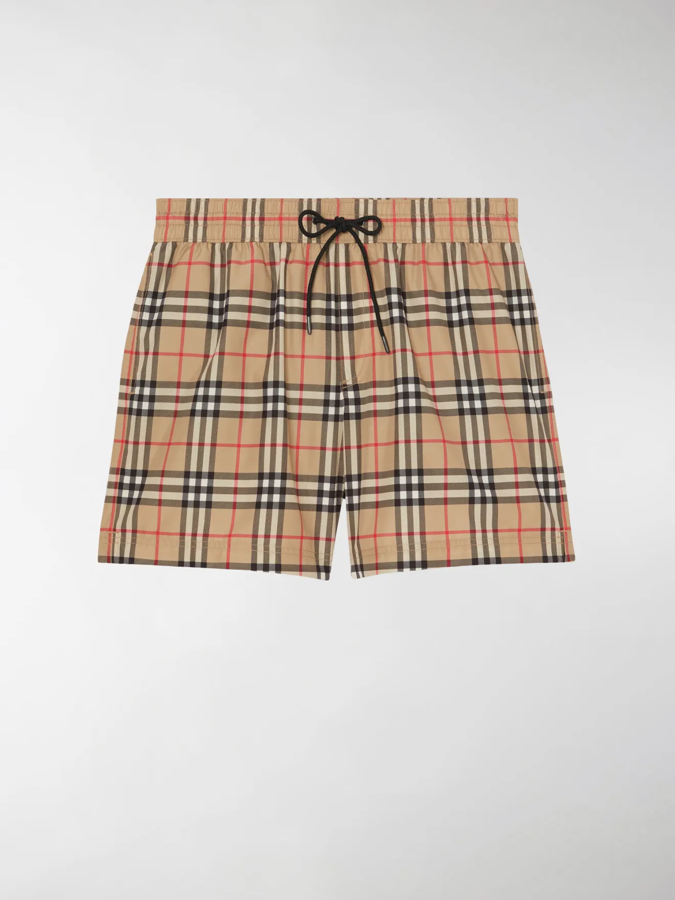 vintage check drawcord swim shorts