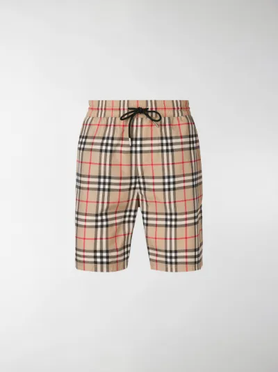 vintage check drawcord swim shorts