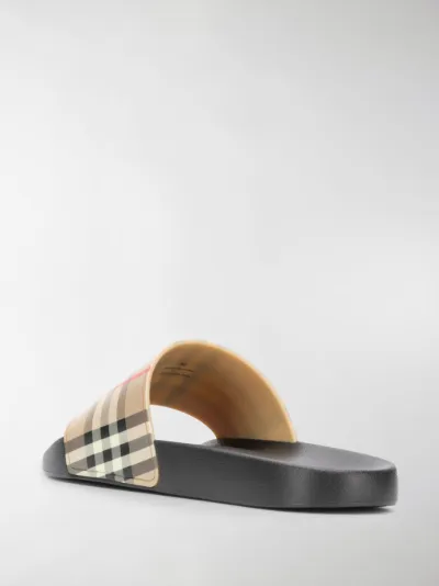 burberry check print slides