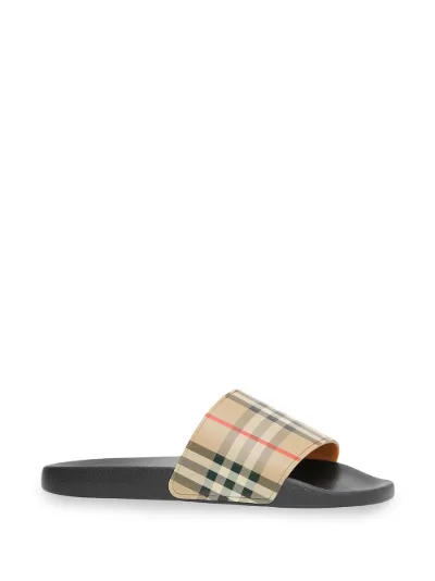 burberry check print slides