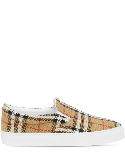burberry vintage check slip on sneakers