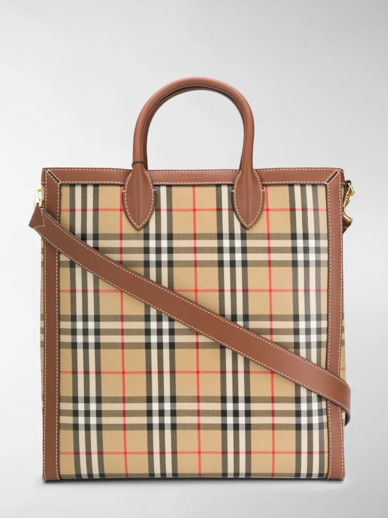 burberry check tote bag