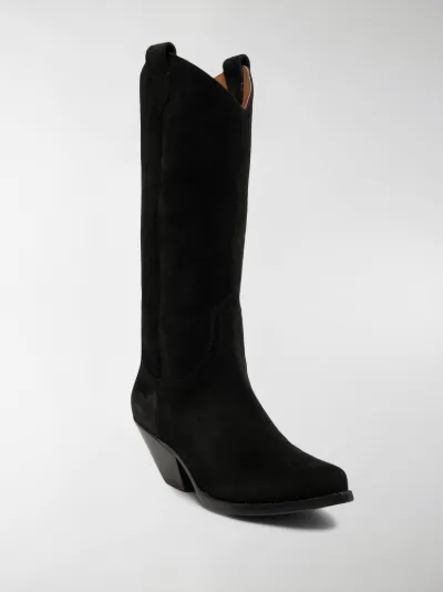 black suede cowboy boots