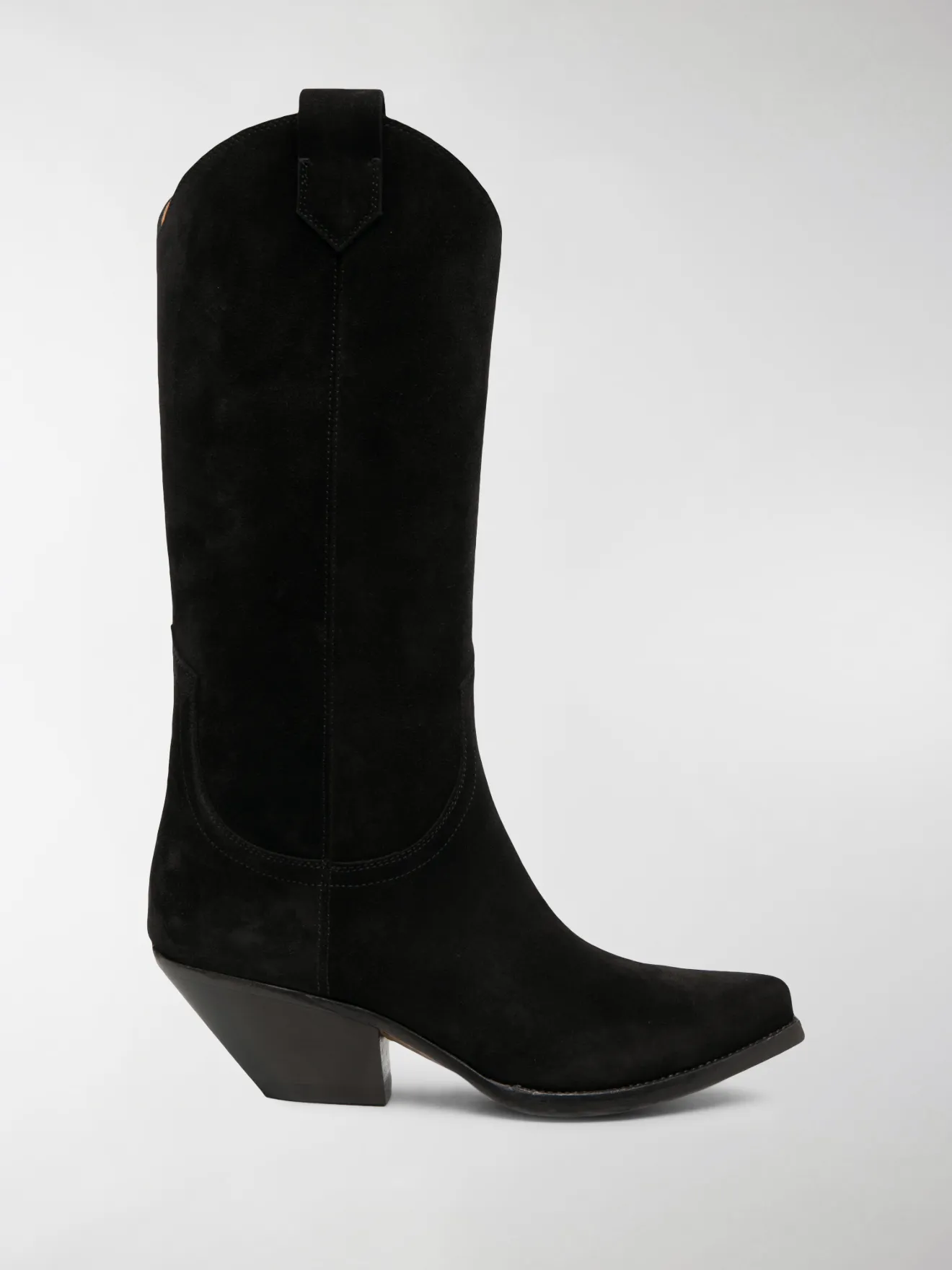 black suede cowboy boots