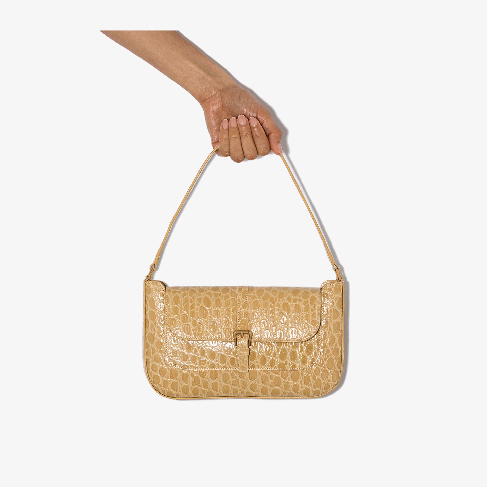 beige croc bag