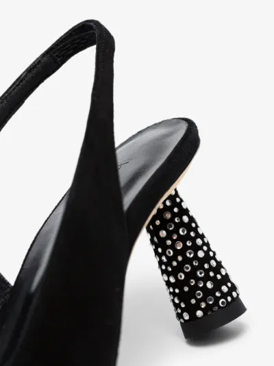 black suede slingbacks