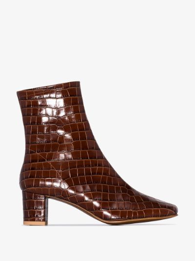 brown crocodile ankle boots