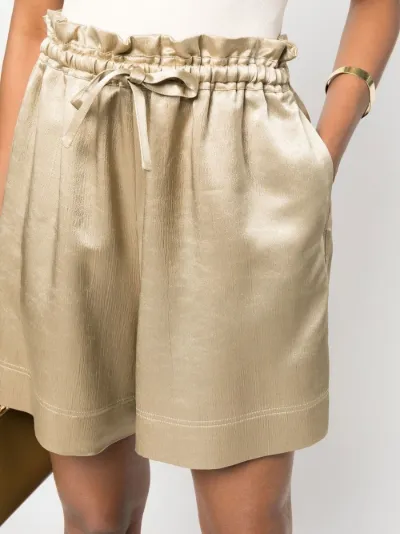 high-waisted paperbag shorts | By 
