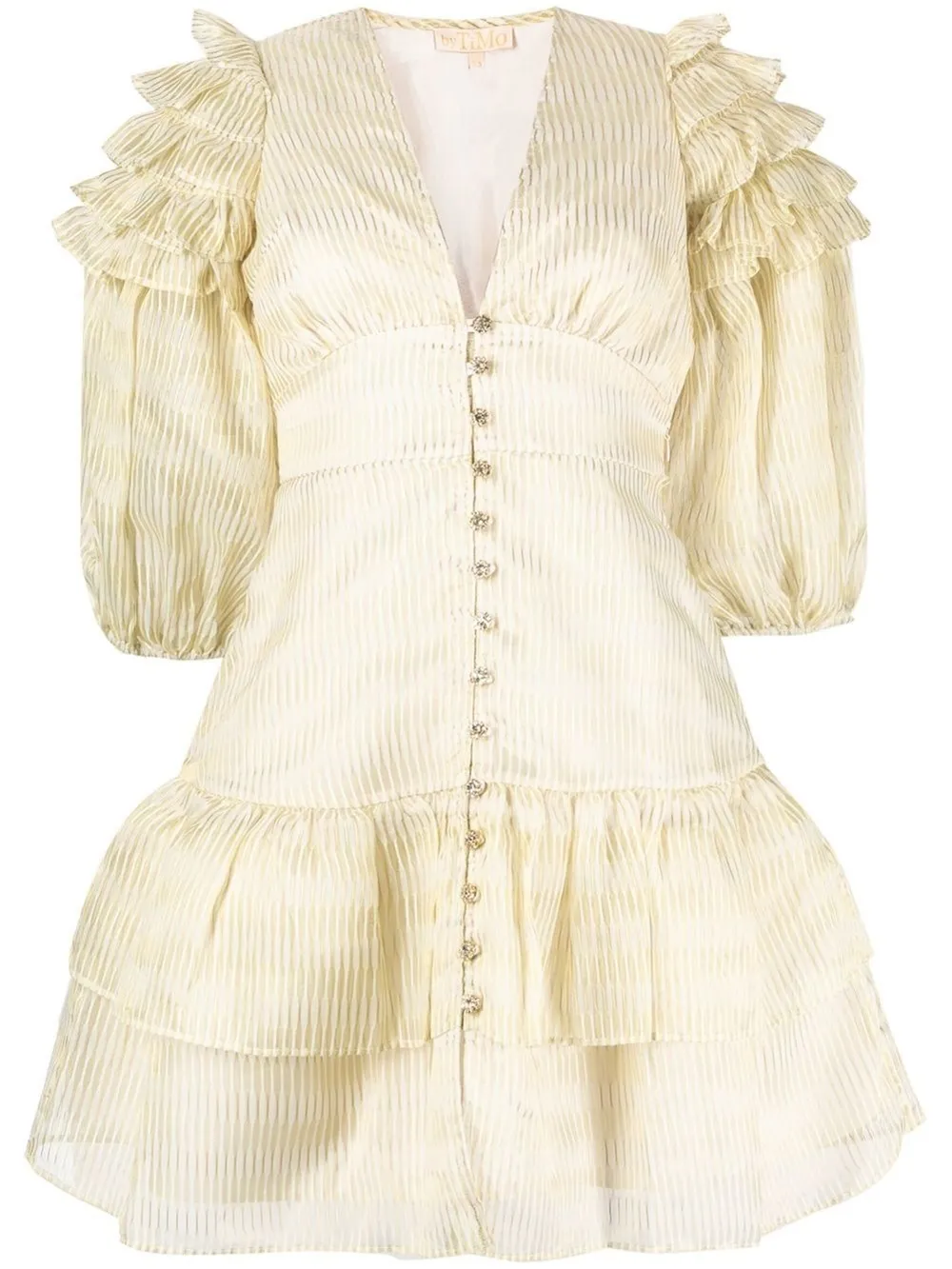 ruffled puff sleeve mini dress byTiMo Eraldo