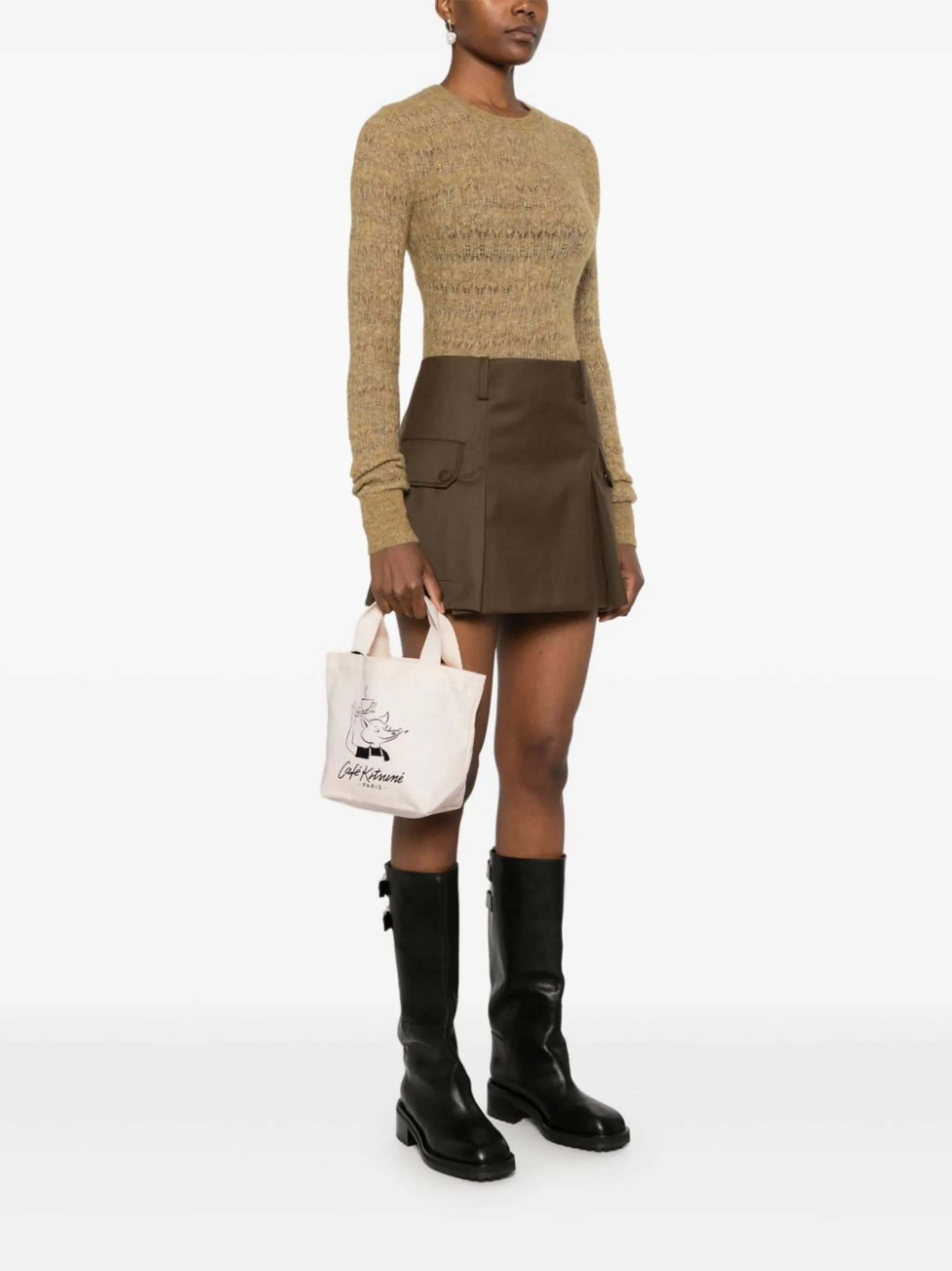 CAFÉ KITSUNÉ mini logo-print tote bag | Eraldo.com GW