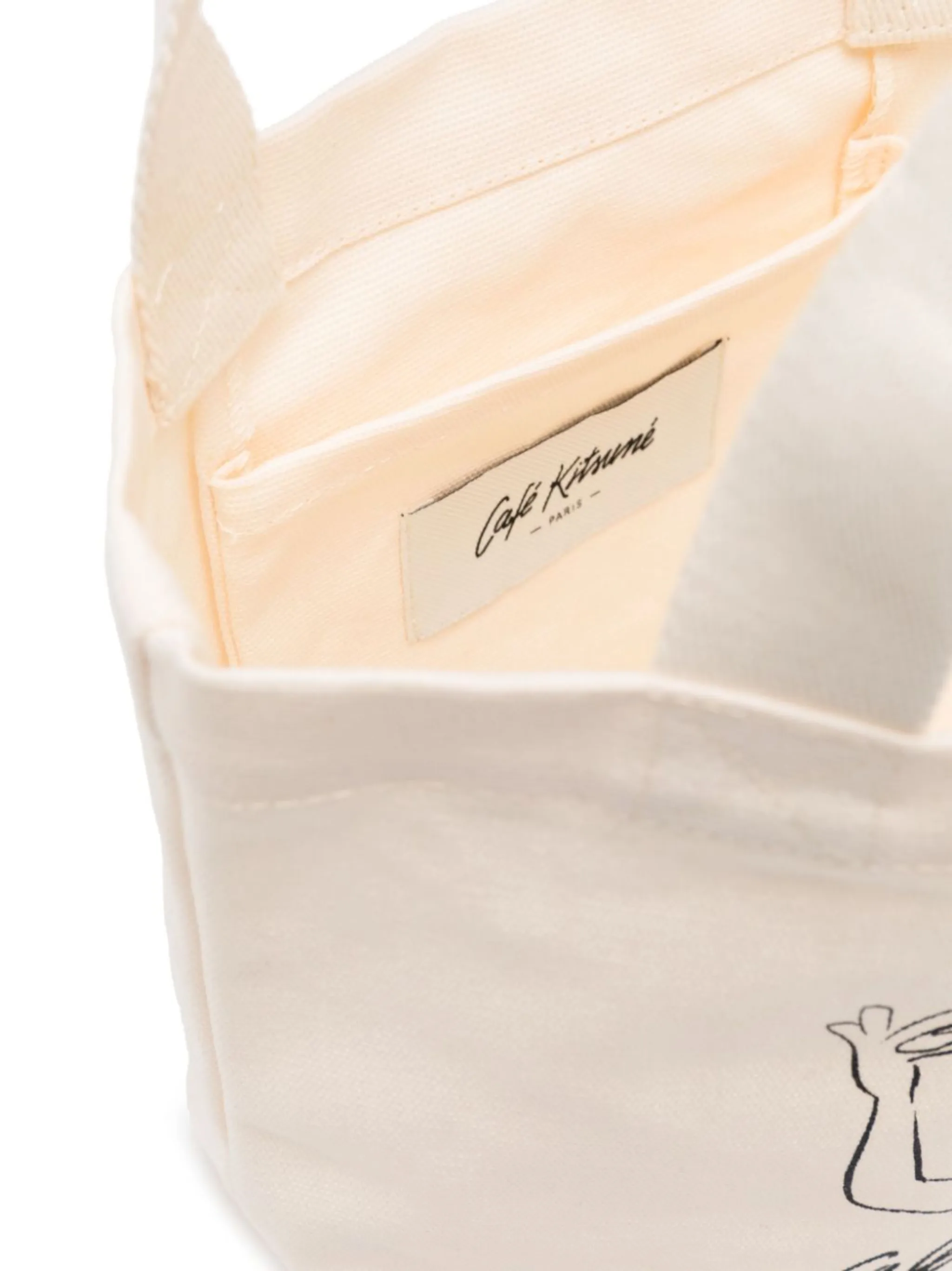 CAFÉ KITSUNÉ mini logo-print tote bag | Eraldo.com GW