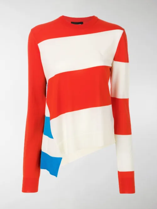 Calvin Klein 205W39nyc - asymmetric striped jumper