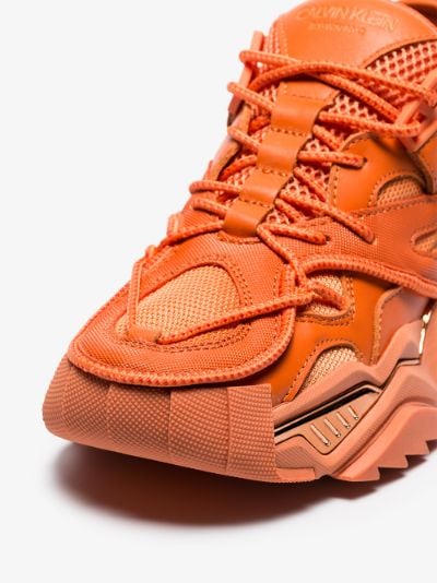 orange chunky sneakers
