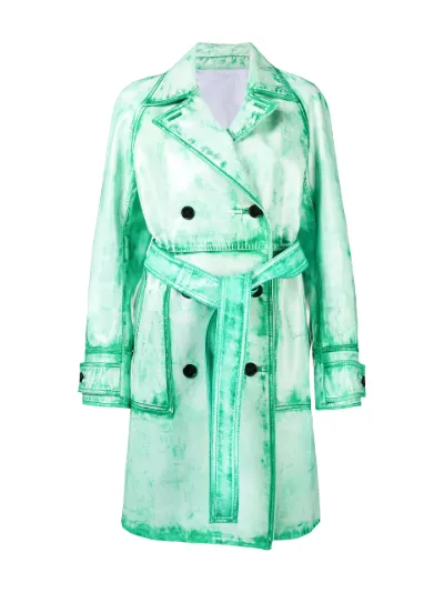 calvin klein green trench coat