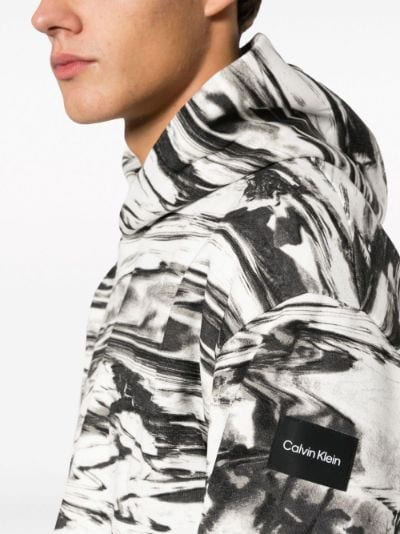 Calvin Klein abstract-print Cotton-Blend Hoodie