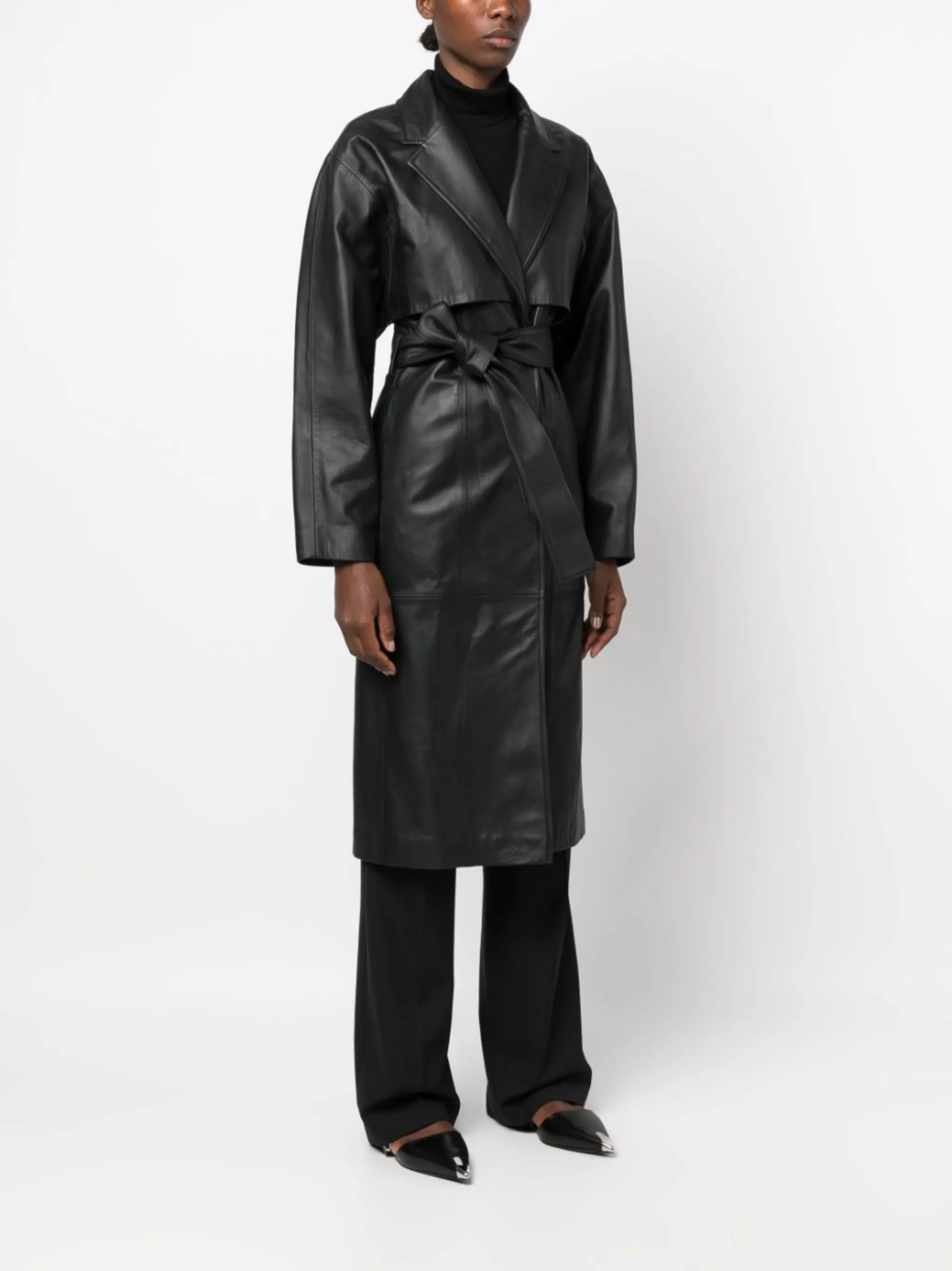 Calvin klein leather trench coat deals