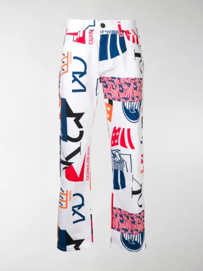 Calvin Klein Jeans Est. 1978 Jeans con stampa bianco | MODES