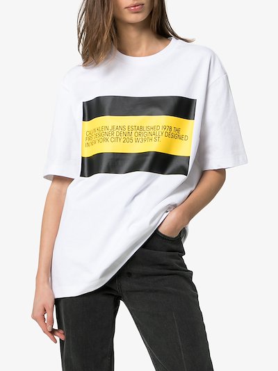 black and yellow calvin klein t shirt