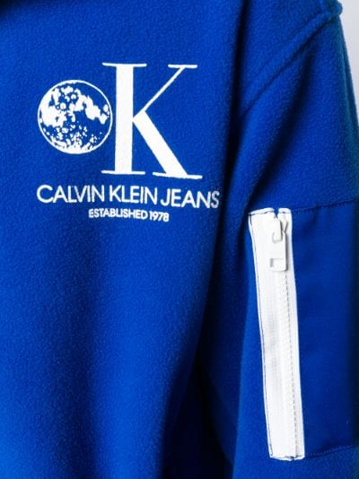 Calvin Klein Jeans Split Colour Logo T-Shirt Blue