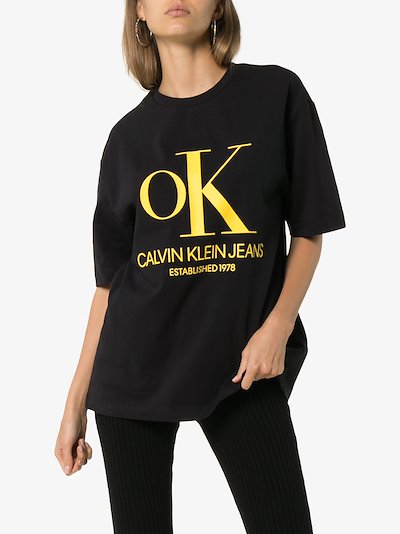 black and yellow calvin klein t shirt