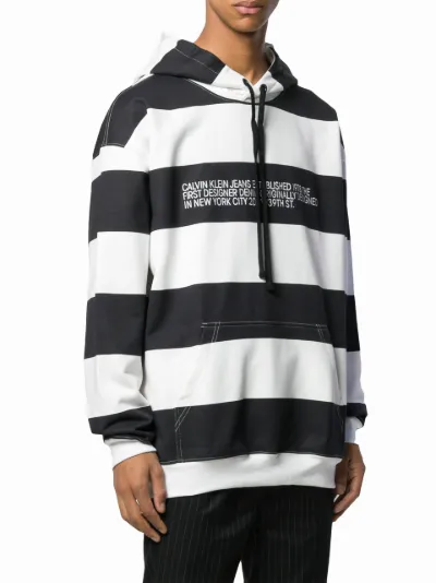 calvin klein stripe logo hoodie