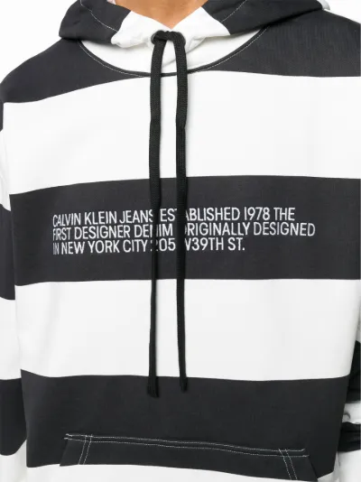 calvin klein stripe logo hoodie