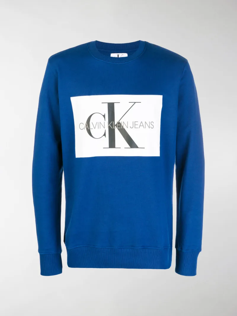Calvin Klein Jeans Felpa con logo CK blu | MODES