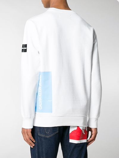 Calvin Klein Jeans Felpa con logo in vinile bianco | MODES