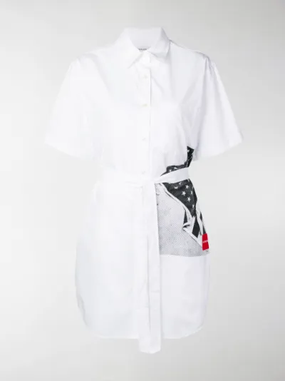 calvin klein white shirt dress