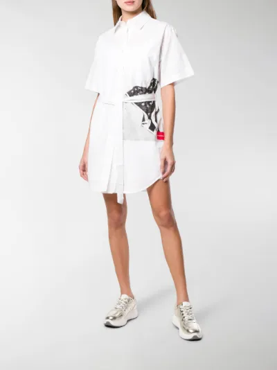 calvin klein white shirt dress