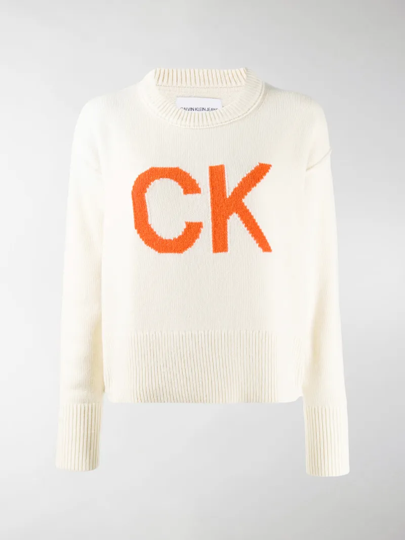 calvin klein orange jumper