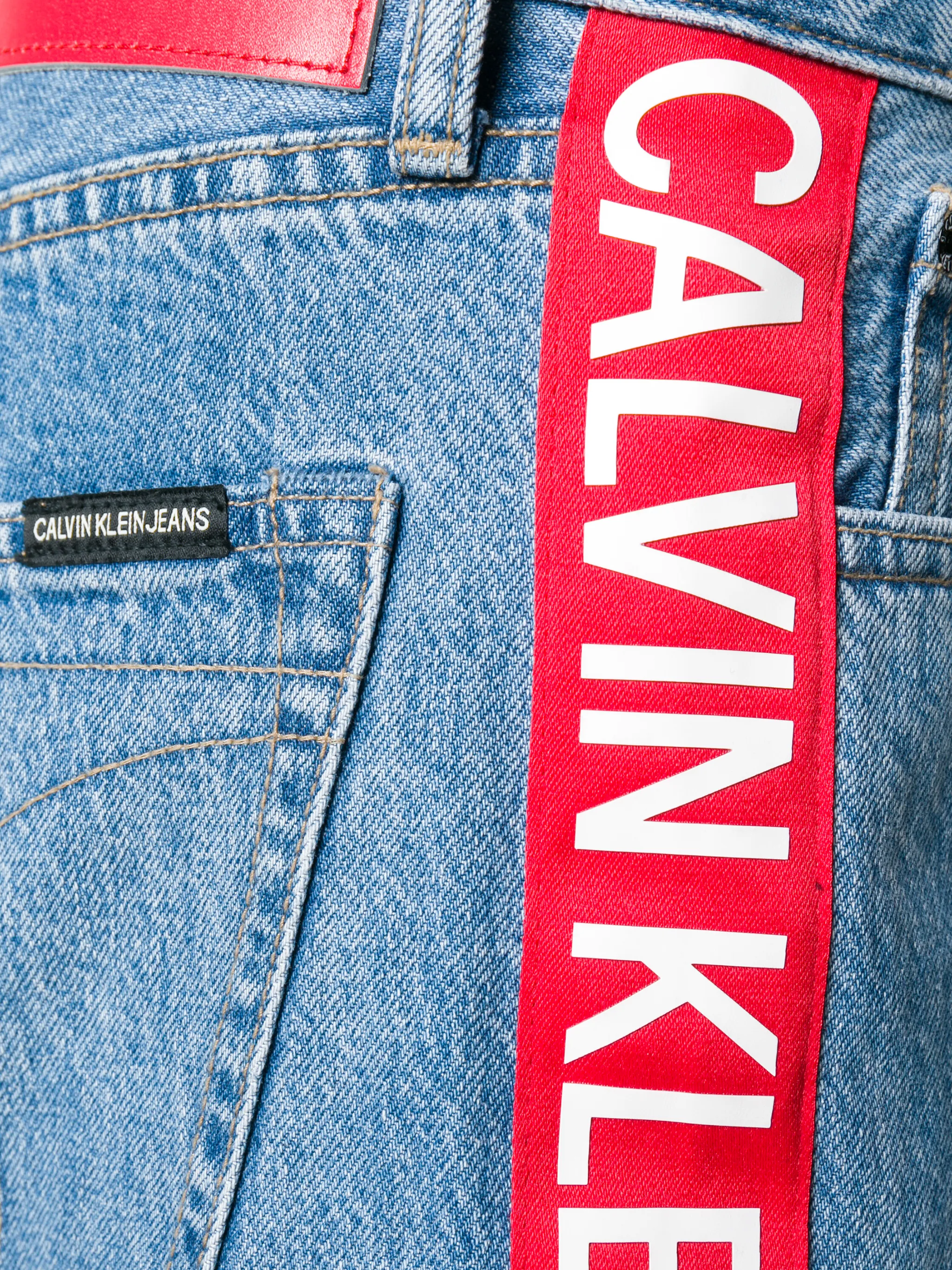 Calvin klein logo stripe jeans on sale