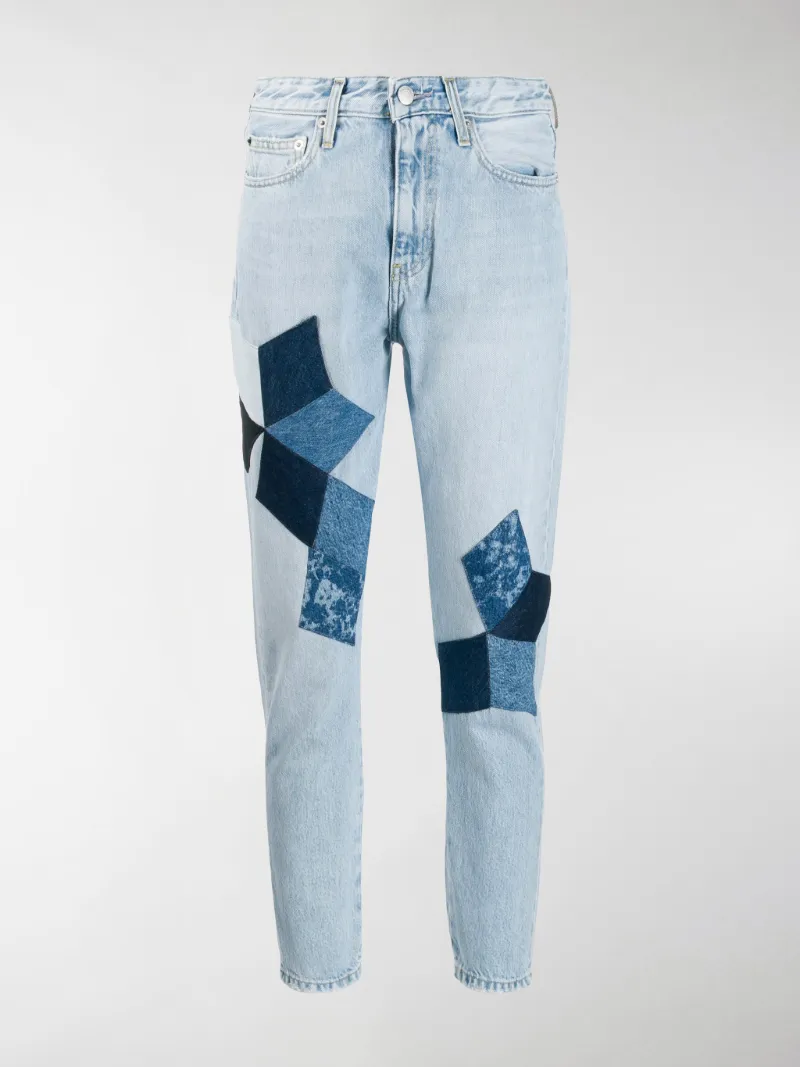 calvin klein patchwork jeans