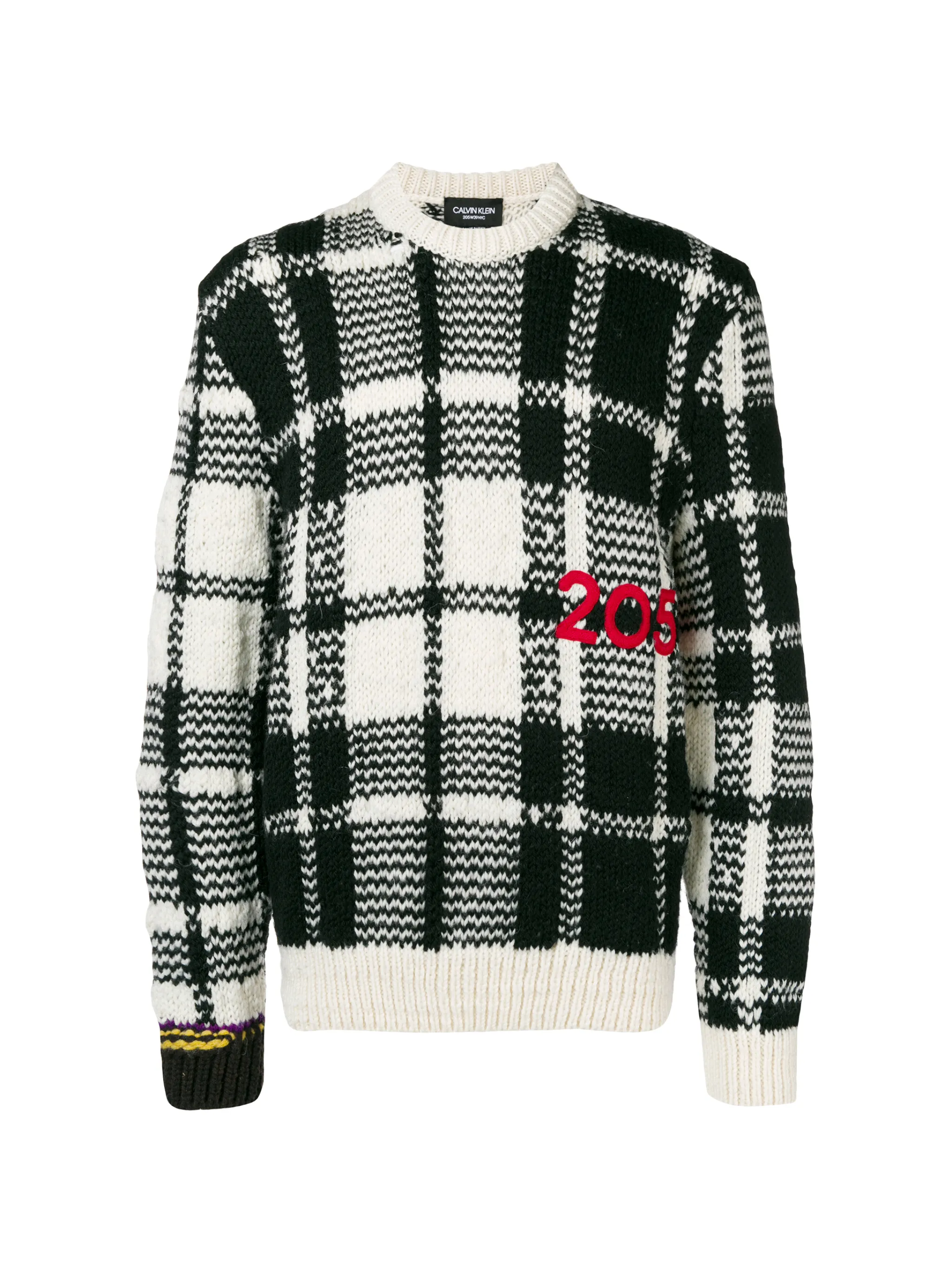 Calvin Klein logo embroidered check knit sweater Eraldo HR