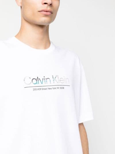 logo-print cotton T-shirt, Calvin Klein