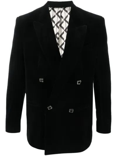 Mens double 2024 breasted velvet blazer